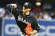 Miami Marlins starting pitcher Jose Fernandez works the first inning against the San Diego Padres during a baseball game on Friday, May 9, 2014, in San Diego. (AP Photo/Lenny Ignelzi)