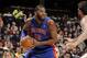 CLEVELAND, OH - APRIL 9: Greg Monroe #10 of the Detroit Pistons controls the ball against the Cleveland Cavaliers at The Quicken Loans Arena on April 9, 2014 in Cleveland, Ohio. NOTE TO USER: User expressly acknowledges and agrees that, by downloading and/or using this Photograph, user is consenting to the terms and conditions of the Getty Images License Agreement. Mandatory Copyright Notice: Copyright 2014 NBAE (Photo by David Liam Kyle/NBAE via Getty Images)