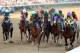 LOUISVILLE, KY - MAY 03: Jockey Victor Espinoza guides California Chrome #5 to the finish line to win the 140th running of the Kentucky Derby at Churchill Downs on May 3, 2014 in Louisville, Kentucky. (Photo by Matthew Stockman/Getty Images)