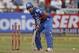 Mumbai Indians Rohit Sharma, looks up after the ball hit his wicket against Yorkshire during the Champions League Twenty20 in Cape Town, South Africa, Thursday, Oct 18, 2012. (AP Photo/Schalk van Zuydam)