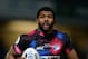 LEEDS, ENGLAND - JANUARY 31: Kallum Watkins of Leeds Rhinos in action during the pre season friendly between Leeds Rhinos and London Broncos at Headingley Carnegie Stadium on January 31, 2014 in Leeds, England. (Photo by Gareth Copley/Getty Images)
