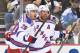 PITTSBURGH, PA - MAY 13: Chris Kreider #20 of the New York Rangers and Brad Richards #19 of the New York Rangers celebrate Richards' second period goal against the Pittsburgh Penguins in Game Seven of the Second Round of the 2014 NHL Stanley Cup Playoffs on May 13, 2014 at CONSOL Energy Center in Pittsburgh, Pennsylvania. New York defeated Pittsburgh 2-1 to advance to the next round. (Photo by Jamie Sabau/Getty Images)