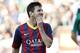 Barcelona's Lionel Messi from Argentina reacts after failing to score against Elche during a Spanish La Liga soccer match at the Martinez Valero stadium in Elche, Spain, on Sunday, May 11, 2014. (AP Photo/Alberto Saiz)