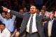 Feb. 27, 2013; New York, NY, USA; Golden State Warriors head coach Mark Jackson reacts on the sidelines against the New York Knicks during the fourth quarter at Madison Square Garden. Knicks won 109-105. Mandatory Credit: Debby Wong-USA TODAY Sports