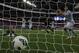Manchester City's goalkeeper Joe Hart, left, and Sergio Aguero, right, watch the ball after Wigan Athletic's Ben Watson goal during their English FA Cup final soccer match at Wembley Stadium, London, Saturday, May 11, 2013. (AP Photo/Matt Dunham)