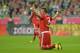 Bayern's Mario Mandzukic of Croatia gestures on the pitch during the Bundesliga soccer match between FC Bayern Munich and Borussia Dortmund in Munich, Germany, on Saturday, April 12, 2014. (AP Photo/Kerstin Joensson)