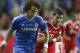 Chelsea's David Luiz, left shields the ball from Bayern's Mario Mandzukic during the soccer Super Cup final between Champions League winner Bayern Munich and Europa League winner Chelsea FC at the Eden Stadium in Prague Friday, Aug. 30, 2013. (AP Photo/Michael Sohn)