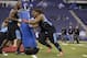 Arizona State defensive lineman Will Sutton runs a drill at the NFL football scouting combine in Indianapolis, Monday, Feb. 24, 2014. (AP Photo/Michael Conroy)