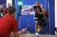 Dante Exum, from Australia, participates in the three-quarters-court sprint in the 2014 NBA basketball draft combine Friday, May 16, 2014, in Chicago. (AP Photo/Charles Rex Arbogast)