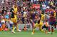 BARCELONA, SPAIN - MAY 17: Alexis Sanchez of FC Barcelona scores the opening goal during the La Liga match between FC Barcelona and Club Atletico de Madrid at Camp Nou on May 17, 2014 in Barcelona, Spain. (Photo by Alex Livesey/Getty Images)