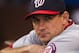 Aug 25, 2012; Philadelphia, PA, USA; Washington Nationals third baseman Ryan Zimmerman (11) in the dugout prior to playing the Philadelphia Phillies at Citizens Bank Park. The Phillies defeated the Nationals 4-2. Mandatory Credit: Howard Smith-USA TODAY Sports