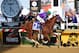 BALTIMORE, MD - MAY 17: California Chrome #3, ridden by Victor Espinoza, races past the finishline to win during the 139th running of the Preakness Stakes at Pimlico Race Course on May 17, 2014 in Baltimore, Maryland. (Photo by Jim Dietz/Getty Images)