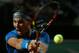 Spain's Rafael Nadal returns a backhand to Britain's Andy Murray during their match at the Italian open tennis tournament in Rome, Friday, May 16, 2014. (AP Photo/Gregorio Borgia)