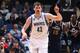 MINNEAPOLIS, MN - April 16: Kevin Love #42 of the Minnesota Timberwolves looks up the court gainst the Utah Jazz during the game on April 16, 2014 at Target Center in Minneapolis, Minnesota. NOTE TO USER: User expressly acknowledges and agrees that, by downloading and or using this Photograph, user is consenting to the terms and conditions of the Getty Images License Agreement. Mandatory Copyright Notice: Copyright 2014 NBAE (Photo by David Sherman/NBAE via Getty Images)