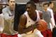 Jan 14, 2014; Bloomington, IN, USA; Indiana Hoosiers forward Noah Vonleh (1) warms up before the game against the Wisconsin Badgers at Assembly Hall. Mandatory Credit: Pat Lovell-USA TODAY Sports