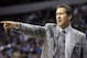 Phoenix Suns head coach Jeff Hornacek points from the sidelines during the first half of an NBA basketball game against the Dallas Mavericks, Saturday, April 12, 2014, in Dallas. (AP Photo/LM Otero)