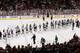 The Minnesota Wild and Chicago Blackhawks shake hands after their second-round playoff series.