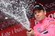 Cadel Evans celebrates his first full day in the pink shirt after successfully completing Stage 9 of the Giro d'Italia.