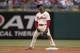 PHILADELPHIA, PA - MAY 4: Shortstop Jimmy Rollins #11 of the Philadelphia Phillies reacts after the challenged play did not go in the favor of his team in the top of the second inning against the Washington Nationals on May 4, 2014 at Citizens Bank Park in Philadelphia, Pennsylvania. (Photo by Mitchell Leff/Getty Images)