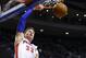 Mar 28, 2014; Auburn Hills, MI, USA; Detroit Pistons forward Jonas Jerebko (33) dunks in the second half against the Miami Heat at The Palace of Auburn Hills. Miami won 110-78. Mandatory Credit: Rick Osentoski-USA TODAY Sports
