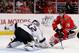 CHICAGO, IL - MAY 18: Jonathan Quick #32 of the Los Angeles Kings defends against Jonathan Toews #19 of the Chicago Blackhawks in Game One of the Western Conference Final during the 2014 Stanley Cup Playoffs at United Center on May 18, 2014 in Chicago, Illinois. (Photo by Jonathan Daniel/Getty Images)
