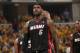 INDIANAPOLIS, IND - MAY 20: LeBron James #6 of the Miami Heat looks on in Game Two of the Eastern Conference Finals against the Indiana Pacers during the 2014 NBA Playoffs at Bankers Life Fieldhouse on May 20, 2014 in Indianapolis, Indiana. NOTE TO USER: User expressly acknowledges and agrees that, by downloading and or using this Photograph, user is consenting to the terms and condition of the Getty Images License Agreement. Mandatory Copyright Notice: 2014 NBAE (Photo by Ron Hoskins/NBAE via Getty Images)