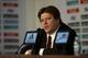 Mexican soccer team coach Miguel Herrera announces the roster of his 23-player squad for the upcoming World Cup in Brazil, at a press conference in Mexico City, Friday, May 9, 2014. (AP Photo/Rebecca Blackwell)