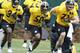 Steeler rookie LB Ryan Shazier (50) in his first Steeler workout.