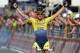 Australia's Michael Rogers celebrates as he crosses the finish line to win the 11th stage of the Giro d'Italia, Tour of Italy cycling race, from Collecchio to Savona, Italy, Wednesday, May 21, 2014. Michael Rogers took advantage of a downhill attack to win the 11th stage of the Giro d'Italia on Wednesday, while fellow Australian Cadel Evans retained the overall lead. (AP Photo/Fabio Ferrari)