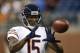 Chicago Bears wide receiver Brandon Marshall catches a ball during warmups before a NFL football game against the Detroit Lions in Detroit, Sunday, Sept. 29, 2013. (AP Photo/Paul Sancya)