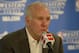 SAN ANTONIO, TX - MAY 19: Gregg Popovich of the San Antonio Spurs addresses the media after Game One of the Western Conference Finals against the Oklahoma City Thunder during the 2014 NBA Playoffs on May 19, 2014 at the AT&T Center in San Antonio, Texas. NOTE TO USER: User expressly acknowledges and agrees that, by downloading and/or using this Photograph, user is consenting to the terms and conditions of the Getty Images License Agreement. Mandatory Copyright Notice: Copyright 2014 NBAE (Photo by D. Clarke Evans/NBAE via Getty Images)
