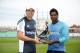 LONDON, ENGLAND - MAY 21: Captains Alastair Cook of England and Angelo Mathews of Sri Lanka pose with the trophy during the England nets session at The Kia Oval on May 21, 2014 in London, England. (Photo by Tom Shaw/Getty Images)