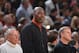 HOUSTON, TX - MARCH 4: NBA legend, Hakeem Olajuwon attends the Miami Heat game against the Houston Rockets at the Toyota Center March 4, 2014 in Houston, Texas. NOTE TO USER: User expressly acknowledges and agrees that, by downloading and or using this photograph, User is consenting to the terms and conditions of the Getty Images License Agreement. Mandatory Copyright Notice: Copyright 2014 NBAE (Photo by Jesse D. Garrabrant/NBAE via Getty Images)