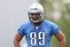 ALLEN PARK, MI - MAY 10: Michael Williams #89 of the Detroit Lions goes through the afternoon drills during the first day of Rookie Camp on May 10, 2013 in Allen Park, Michigan. (Photo by Leon Halip/Getty Images)