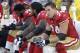 Right tackle Anthony Davis (far left), left guard Mike Iupati (middle) and left tackle Joe Staley are the longest-tenured members of the NFL's best offensive line.