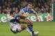 Bath's Olly Woodburn, right, is tackled by Montpellier's Paul Bosch during their Heineken Cup pool 3 rugby match at the Recreation ground, Bath, England, Sunday, Nov. 20, 2011. (AP Photo/Tom Hevezi)