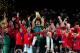 JOHANNESBURG, SOUTH AFRICA - JULY 11: Iker Casillas of Spain celebrates as he lifts the World Cup with team mates during the 2010 FIFA World Cup South Africa Final match between Netherlands and Spain at Soccer City Stadium on July 11, 2010 in Johannesburg, South Africa. (Photo by Jamie McDonald/Getty Images)