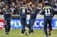 Deccan Chargers' bowler Dale Steyn, second left, celebrates the wicket of Royal Challengers Bangalore's Chris Gayle during their Indian Premier League (IPL) cricket match in Hyderabad, India, Sunday, May 20, 2012. (AP Photo/Mahesh Kumar A.)