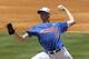 Florida's A.J. Puk (10) pitches against South Carolina during the 2nd inning at the Southeastern Conference NCAA college baseball tournament on Thursday, May 22, 2014, in Hoover, Ala. (AP Photo/Butch Dill)