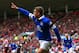 SUNDERLAND, ENGLAND - APRIL 12: Gerard Deulofeu of Everton celebrates after Wes Brown of Sunderland scores an own goal off his cross during the Barclays Premier League match between Sunderland and Everton at Stadium of Light on April 12, 2014 in Sunderland, England. (Photo by Alex Livesey/Getty Images)