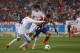 Atletico's Diego Costa, right, in action with Real's Sergio Ramos, left, during a Spanish La Liga soccer match between Atletico de Madrid and Real Madrid at the Vicente Calderon stadium in Madrid, Spain, Sunday, March 2, 2014. (AP Photo/Gabriel Pecot)