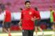 Atleltico's Diego Costa, runs, during a training session ahead of Saturday's Champions League final soccer match between Real Madrid and Atletico Madrid, in Luz stadium in Lisbon, Portugal, Friday, May 23, 2014. (AP Photo/Daniel Ochoa de Olza)
