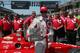 INDIANAPOLIS, IN - MAY 23: Scott Dixon of New Zealand, driver of the #9 Target Chip Ganassi Racing Chevrolet Dallara, celebrates after winning the pit stop challenge on Carb Day for the 98th running of the Indianapolis 500 Mile Race on May 23, 2014 at Indianapolis Motor Speedway in Indianapolis, Indiana. (Photo by Chris Graythen/Getty Images)