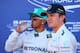MONTE-CARLO, MONACO - MAY 24: Teammates Nico Rosberg of Germany and Mercedes GP and Lewis Hamilton of Great Britain and Mercedes GP look on following qualifying ahead of the Monaco Formula One Grand Prix at Circuit de Monaco on May 24, 2014 in Monte-Carlo, Monaco. (Photo by Julian Finney/Getty Images)