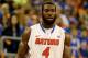 GAINESVILLE, FL - NOVEMBER 16: Patric Young #4 of the Florida Gators in action during the game against the Arkansas Little Rock Trojans at Stephen C. O'Connell Center on November 16, 2013 in Gainesville, Florida. (Photo by Sam Greenwood/Getty Images)