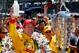 INDIANAPOLIS, IN - MAY 25: Ryan Hunter-Reay, driver of the #28 DHL Andretti Autosport Honda Dallara, celebrates in Victory Lane with milk after winning the 98th running of the Indianapolis 500 at Indianapolis Motorspeedway on May 25, 2014 in Indianapolis, Indiana. (Photo by Jonathan Ferrey/Getty Images)