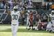 New York Jets cornerback Darrin Walls (30) reacts after the Jets beat the Tampa Bay Buccaneers 17-17 during an NFL football game, Sunday, Sept. 8, 2013, in East Rutherford, N.J. (AP Photo/Bill Kostroun)