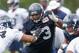 RENTON, WA - MAY 11: Tackle Michael Bowie #73 of the Seattle Seahawks runs through a drill during Rookie Camp at the Virginia Mason Athletic Center on May 11, 2013 in Renton, Washington. (Photo by Otto Greule Jr/Getty Images)