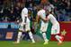 Cameroon's Mohammadou Idrissou, from left, Landry N'Guemo and Eyong Enow celebrate after scoring during their friendly soccer match against Macedonia in Kufstein, Austrian province of Tyrol, on Monday, May 26, 2014. (AP Photo/Kerstin Joensson)