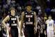 Louisiana Lafayette's Elfrid Payton (2) and Steven Wronkoski (4) walks off the court after losing to Creighton in a second-round game in the NCAA college basketball tournament Friday, March 21, 2014, in San Antonio. Creighton won 76-66.(AP Photo/David J. Phillip)